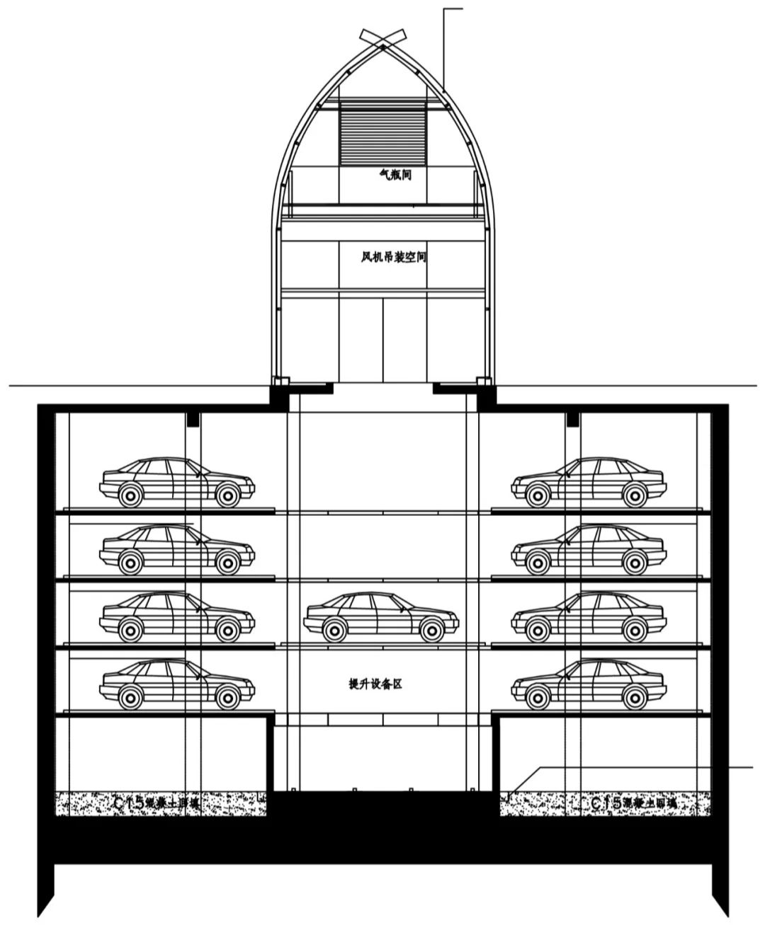 森林公园地下智能停车库项目工程位于森林公园南门停车场,地下共四层